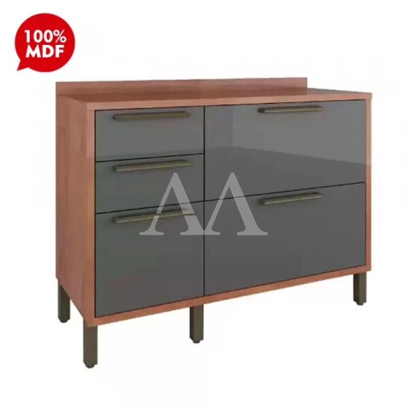 BALCAO RONIPA 2P 3G SYRAH 120CM CASTANHO / CHUMBO BALCAO RONIPA 2P 3G SYRAH 120CM CASTANHO / CHUMBO