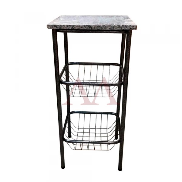 FRUTEIRA SERRA TUBOS 90CM C/GRANITO 2 CESTAS PRETO MARTELADO FRUTEIRA SERRA TUBOS 90CM C/GRANITO 2 CESTAS PRETO MARTELADO