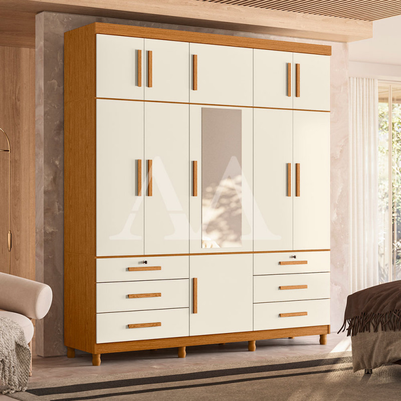 ROUPEIRO 11P. ABRIR 6G C/ ESPELHO ALBATROZ TRITON PLUS CINAMOMO/OFF WHITE ROUPEIRO 11P. ABRIR 6G C/ ESPELHO ALBATROZ TRITON PLUS CINAMOMO/OFF WHITE