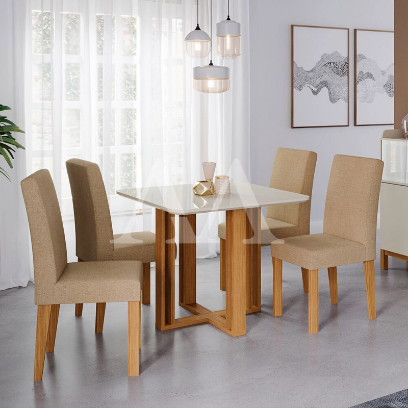 CJ MESA 4C CIMOL FLORA QUADRADA 94X94 NATURE / OFF WHITE / GENGIBRE CJ MESA 4C CIMOL FLORA QUADRADA 94X94 NATURE / OFF WHITE / GENGIBRE