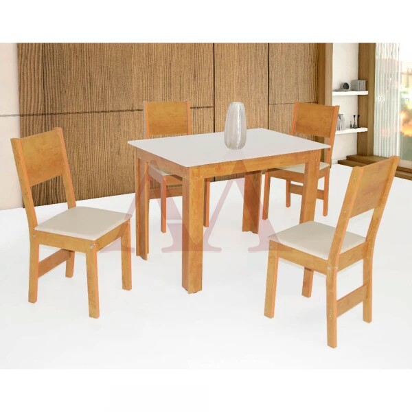 CJ MESA 4C SAO CARLOS MILENA RETANGULAR 108x68 FREIJO / OFF WHITE CJ MESA 4C SAO CARLOS MILENA RETANGULAR 108x68 FREIJO / OFF WHITE