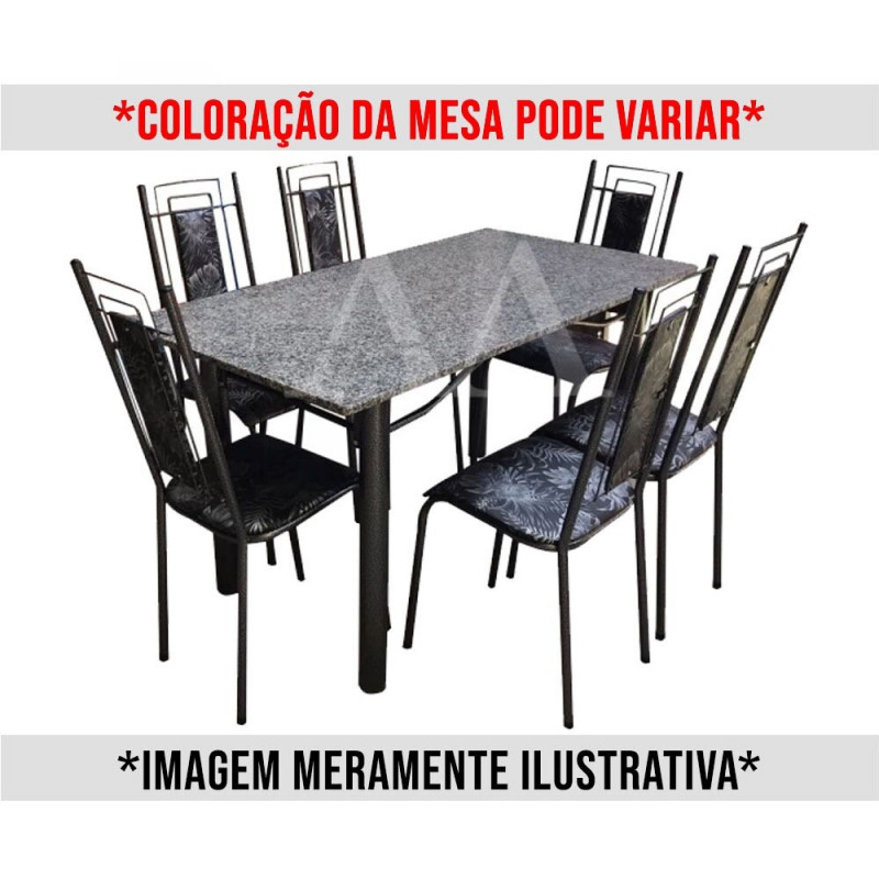 CJ MESA 6C SERRA TUBOS BELGICA NEW GRANITO 140X75 PRIMAVERA PRETO/PRATA PRETO MARTELADO CJ MESA 6C SERRA TUBOS BELGICA NEW GRANITO 140X75 PRIMAVERA PRETO/PRATA PRETO MARTELADO