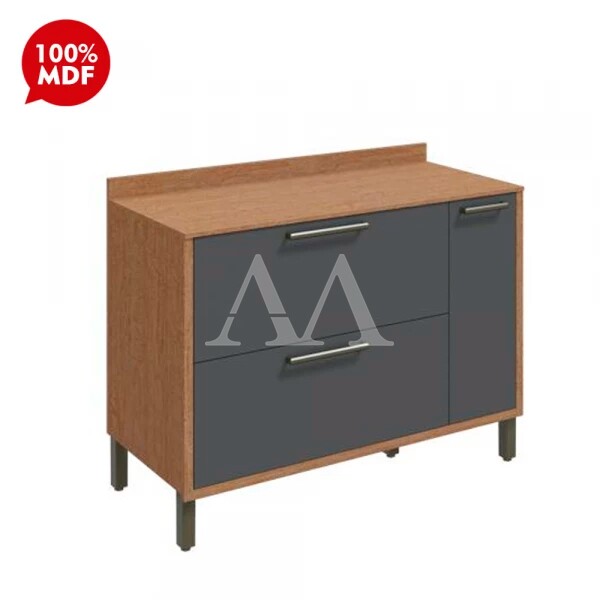 BALCAO RONIPA 2P 1G SYRAH 120CM P/ PIA CASTANHO / CHUMBO BALCAO RONIPA 2P 1G SYRAH 120CM P/ PIA CASTANHO / CHUMBO