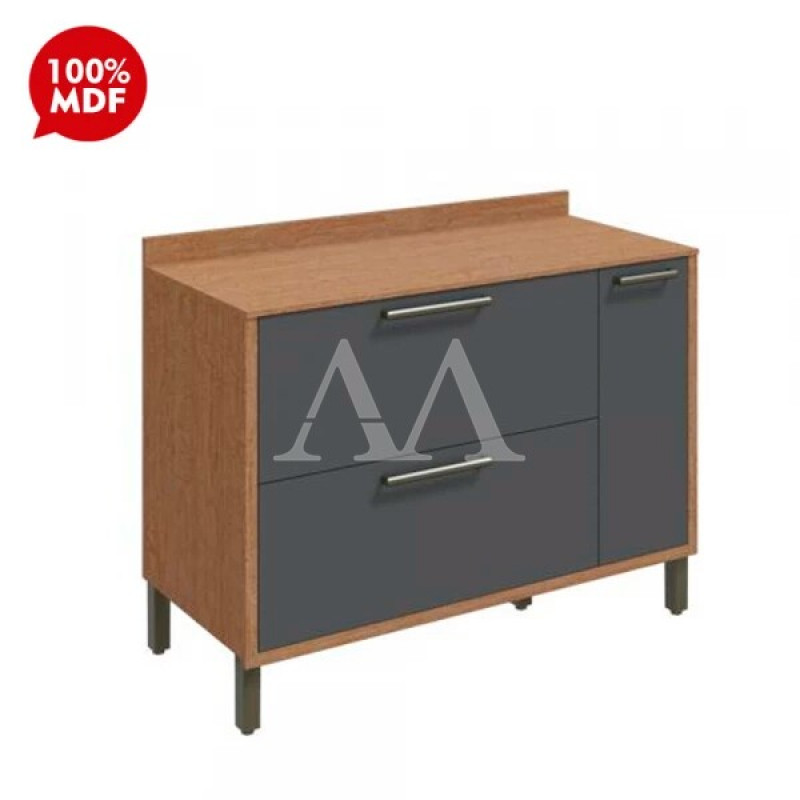 BALCAO RONIPA 2P 1G SYRAH 120CM P/ PIA CASTANHO / CHUMBO BALCAO RONIPA 2P 1G SYRAH 120CM P/ PIA CASTANHO / CHUMBO