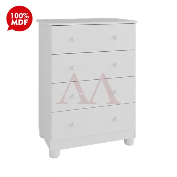 COMODA 4G PEROBA JUNIOR SIMPLES BRANCO BRILHO COMODA 4G PEROBA JUNIOR SIMPLES BRANCO BRILHO