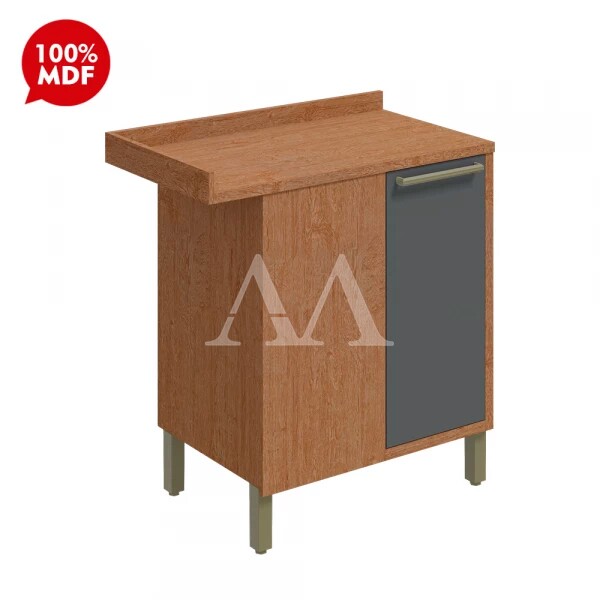 BALCAO RONIPA CANTO 1P ABRIR SYRAH 80CM CASTANHO / CHUMBO BALCAO RONIPA CANTO 1P ABRIR SYRAH 80CM CASTANHO / CHUMBO