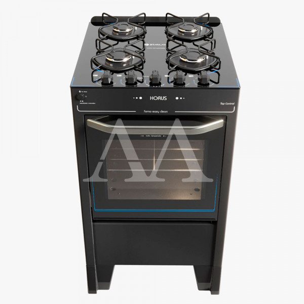 FOGAO 4B BRASLAR PISO HORUS TOP CONTROL AUTOMATICO BLACK