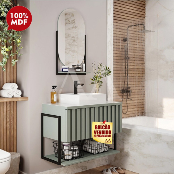 ESPELHEIRA MGM ORI METALON 44CM CIMENTO ESPELHEIRA MGM ORI METALON 44CM CIMENTO