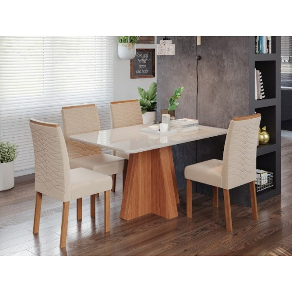 CJ MESA 4C CIMOL MAITE RETANGULAR 130X80 C/VDO CAD. CLARICE CINAMOMO/OFF WHITE/NUDE CJ MESA 4C CIMOL MAITE RETANGULAR 130X80 C/VDO CAD. CLARICE CINAMOMO/OFF WHITE/NUDE