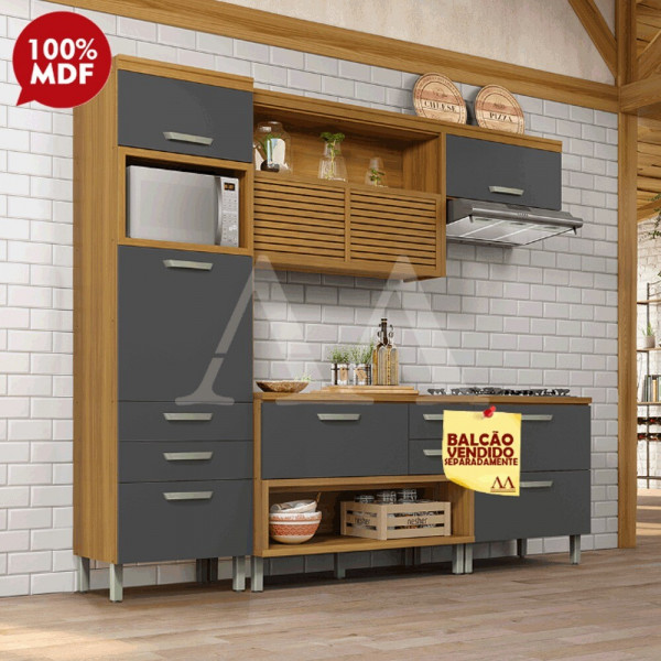 COZINHA NESHER PRINCESA FREIJO / GRAFITE COZINHA NESHER PRINCESA FREIJO / GRAFITE