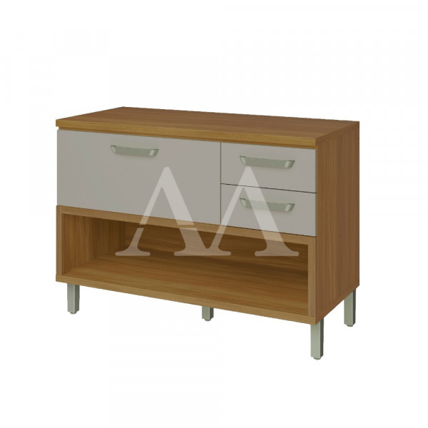 BALCAO NESHER 1P 2G PRINCESA C/ NICHO 120CM FREIJO / OFF WHITE 500352