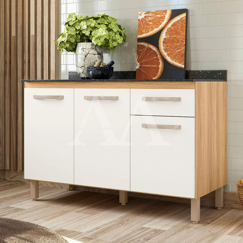 BALCAO NICIOLI 3P 1G FIT FREIJO / OFF WHITE CRISTAL BALCAO NICIOLI 3P 1G FIT FREIJO / OFF WHITE CRISTAL