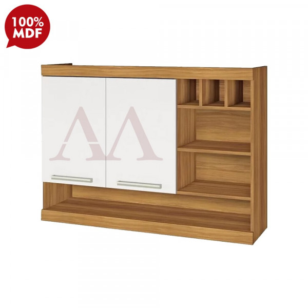 ARMARIO NESHER 2P ABRIR C/ ADEGA BURGUESA PREMIUM 120CM FREIJO / BRANCO 500546 ARMARIO NESHER 2P ABRIR C/ ADEGA BURGUESA PREMIUM 120CM FREIJO / BRANCO 500546