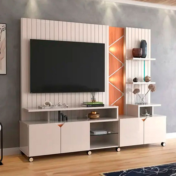 HOME LUKALIAM CROSS FRISADO OFF WHITE PEROLIZADO/JEQUITIBA HOME LUKALIAM CROSS FRISADO OFF WHITE PEROLIZADO/JEQUITIBA