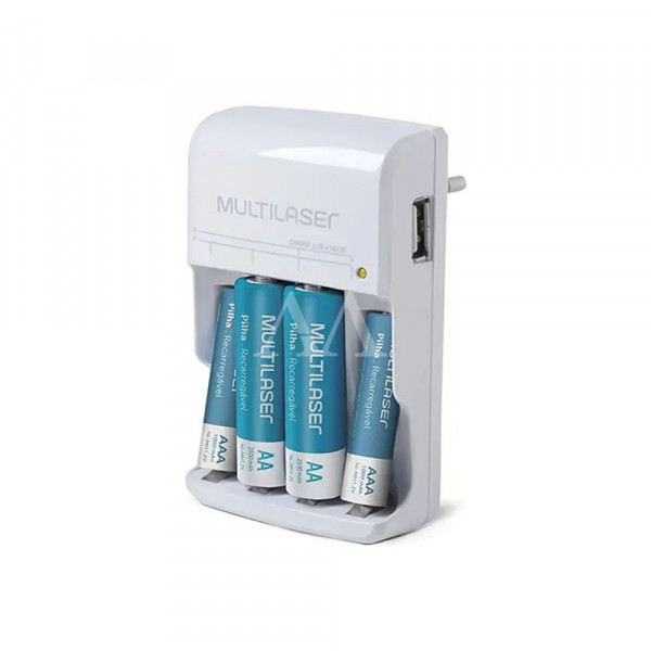 CARREGADOR DE PILHAS MULTILASER CB045 AA/AAA 2 PILHAS AA 2500 Mah 2 AAA 1000 Mah CARREGADOR DE PILHAS MULTILASER CB045 AA/AAA 2 PILHAS AA 2500 Mah 2 AAA 1000 Mah
