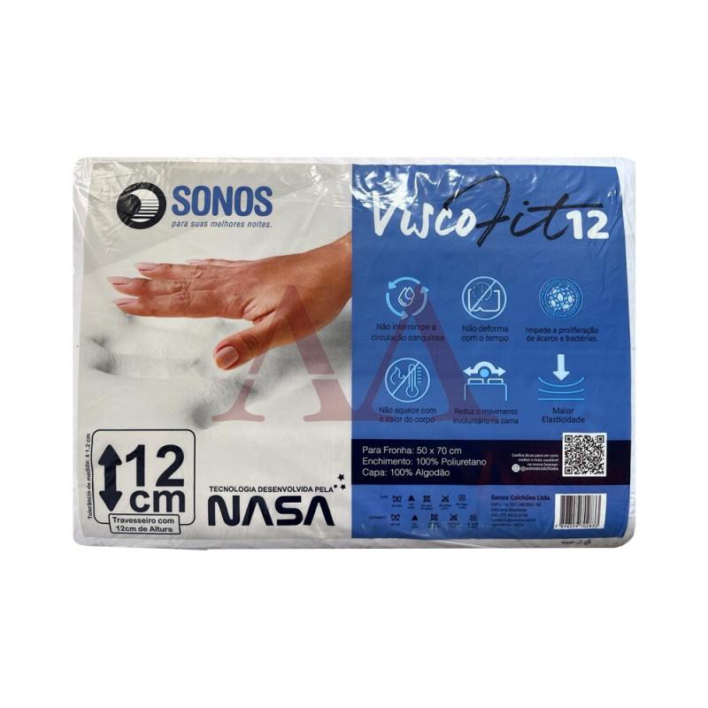 TRAVESSEIRO SONOS VISCOFIT 68X48X12 TRAVESSEIRO SONOS VISCOFIT 68X48X12