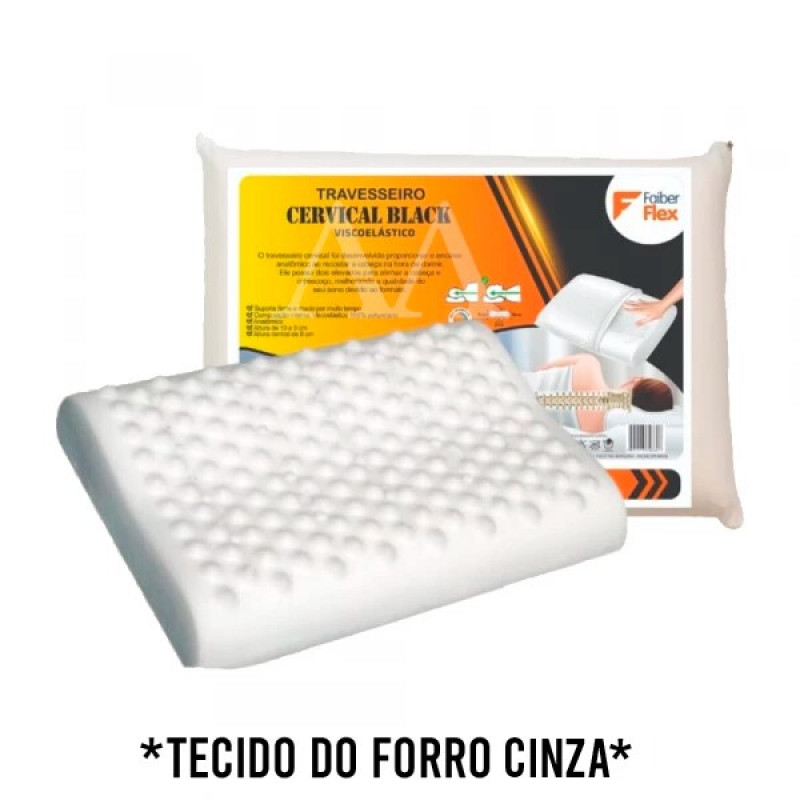 TRAVESSEIRO FAIBERFLEX CERVICAL BLACK VISCOELASTICO 50X70 TRAVESSEIRO FAIBERFLEX CERVICAL BLACK VISCOELASTICO 50X70
