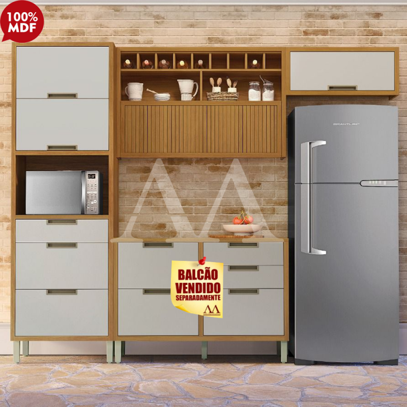 COZINHA NESHER IMPERATRIZ COMPACTA FREIJO/OFF WHITE 500784 COZINHA NESHER IMPERATRIZ COMPACTA FREIJO/OFF WHITE 500784