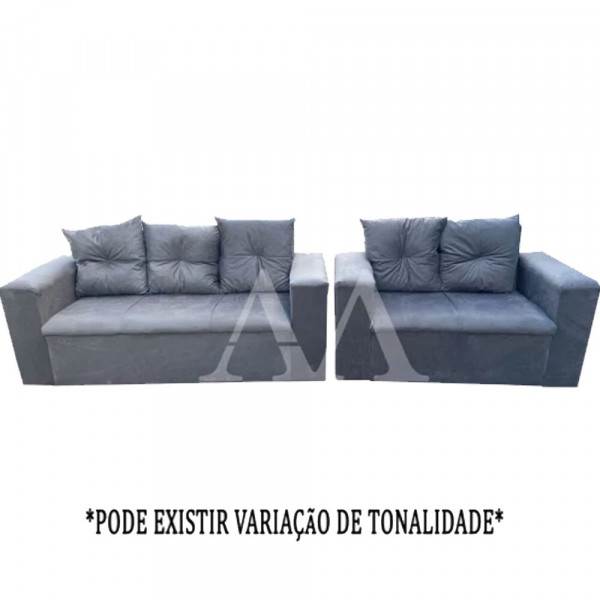 CJ ESTOFADO RG FLEX 2/3 LUGARES TURIM CINZA CJ ESTOFADO RG FLEX 2/3 LUGARES TURIM CINZA