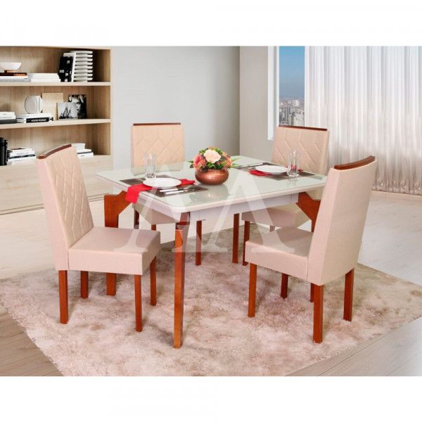 CJ MESA 4C SAO CARLOS ABEILLE RETANGULAR MEL / OFF WHITE CJ MESA 4C SAO CARLOS ABEILLE RETANGULAR MEL / OFF WHITE