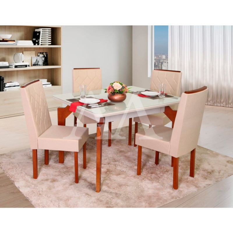 CJ MESA 4C SAO CARLOS ABEILLE RETANGULAR MEL / OFF WHITE CJ MESA 4C SAO CARLOS ABEILLE RETANGULAR MEL / OFF WHITE