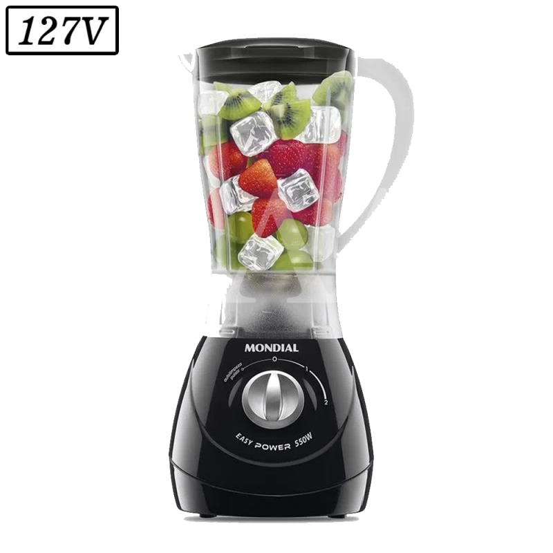 LIQUIDIFICADOR MONDIAL L550B 2 VEL 127V PRETO LIQUIDIFICADOR MONDIAL L550B 2 VEL 127V PRETO