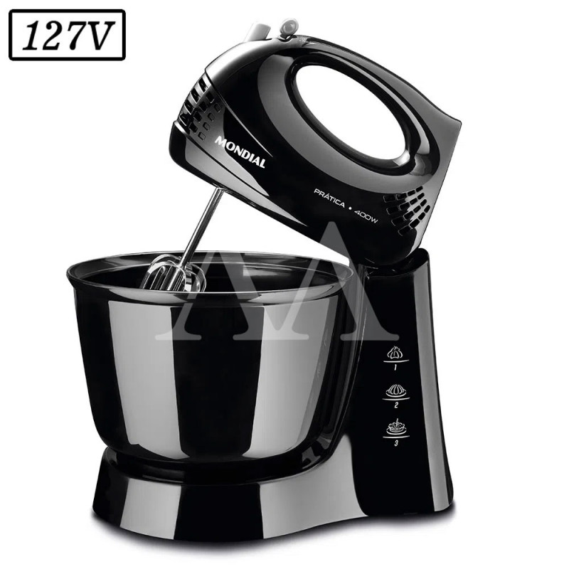 BATEDEIRA MONDIAL B44B 1 TIGELA 3 VEL 400W 127V PRETO BATEDEIRA MONDIAL B44B 1 TIGELA 3 VEL 400W 127V PRETO