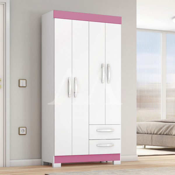 ROUPEIRO 4P. ABRIR 2G NOTAVEL NT 6010 BRANCO NEW/ROSA FLEX ROUPEIRO 4P. ABRIR 2G NOTAVEL NT 6010 BRANCO NEW/ROSA FLEX