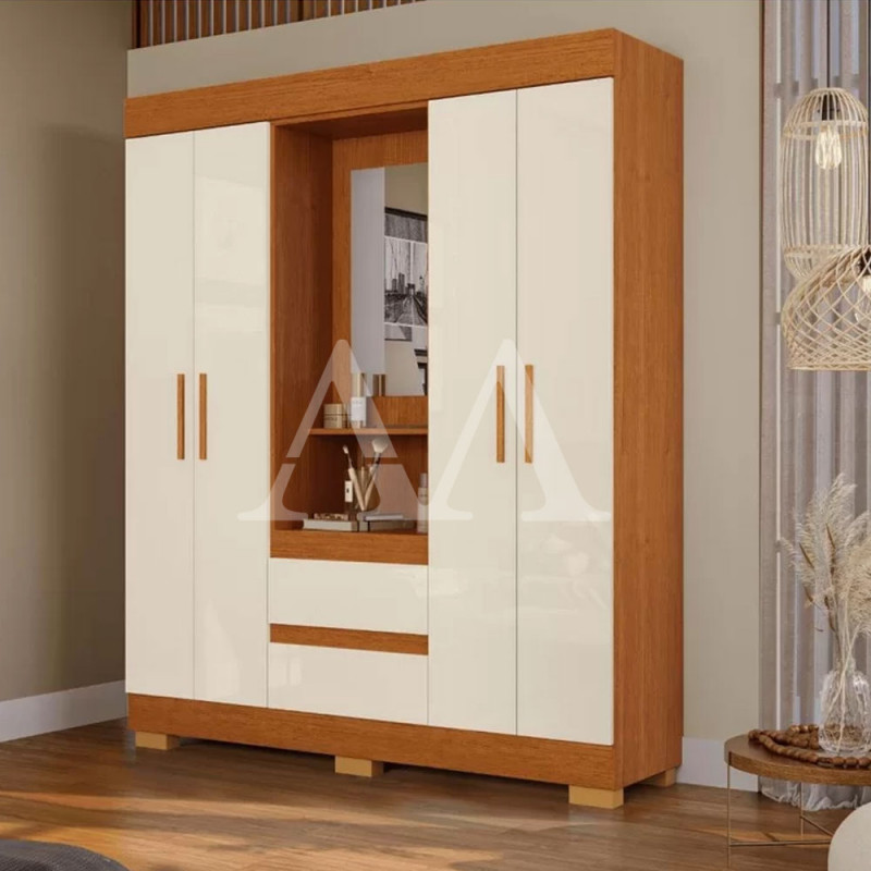 ROUPEIRO 4P ABRIR 2G C/ESPELHO ACP ISABELY CAPELINHA CINAMOMO/OFF WHITE ROUPEIRO 4P ABRIR 2G C/ESPELHO ACP ISABELY CAPELINHA CINAMOMO/OFF WHITE