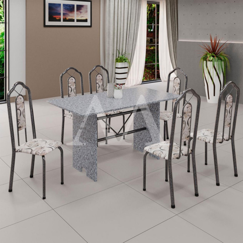 CJ MESA 6C SOMA BIANCA 140X75 RETANGULAR ARABESCO PRATA GRANITO OCRE CJ MESA 6C SOMA BIANCA 140X75 RETANGULAR ARABESCO PRATA GRANITO OCRE