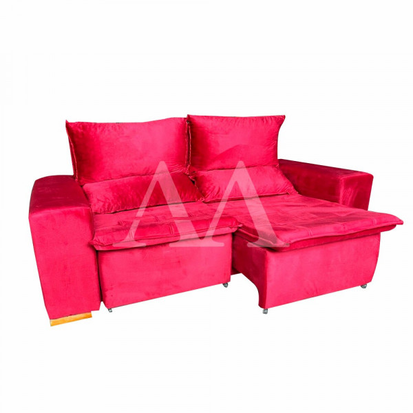 ESTOFADO BOMFLEX CHILE RETRATIL VERMELHO VELUDO INCA 05 ESTOFADO BOMFLEX CHILE RETRATIL VERMELHO VELUDO INCA 05