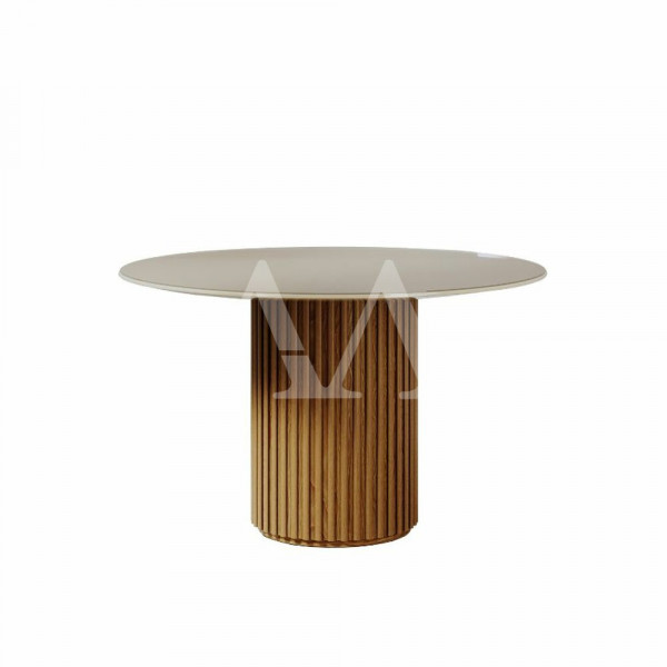 MESA IMCAL LIVING 1.35 C/VIDRO REDONDA OFF WHITE/CINAMOMO MESA IMCAL LIVING 1.35 C/VIDRO REDONDA OFF WHITE/CINAMOMO