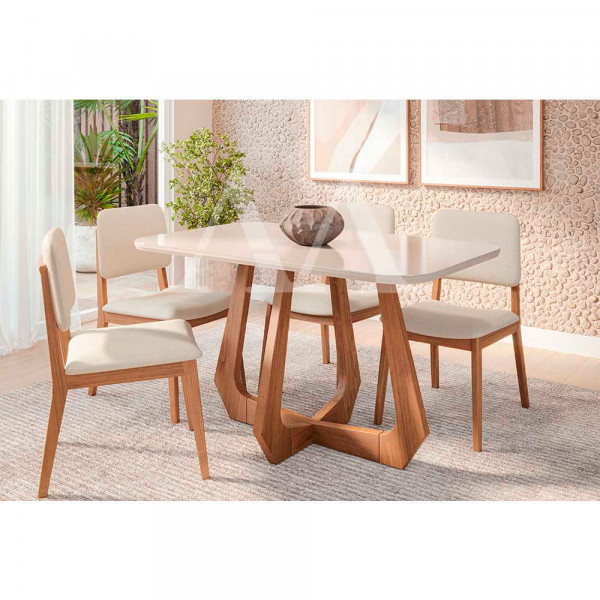 CJ MESA 4C CIMOL BROMELIA RETANGULAR 130x80 AMARILIS MADEIRA/OFFWHITE/LINHO CRU CJ MESA 4C CIMOL BROMELIA RETANGULAR 130x80 AMARILIS MADEIRA/OFFWHITE/LINHO CRU