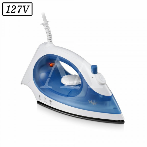 FERRO DE PASSAR ELGIN A VAPOR IRON PRESS 127V BRANCO/AZUL FERRO DE PASSAR ELGIN A VAPOR IRON PRESS 127V BRANCO/AZUL