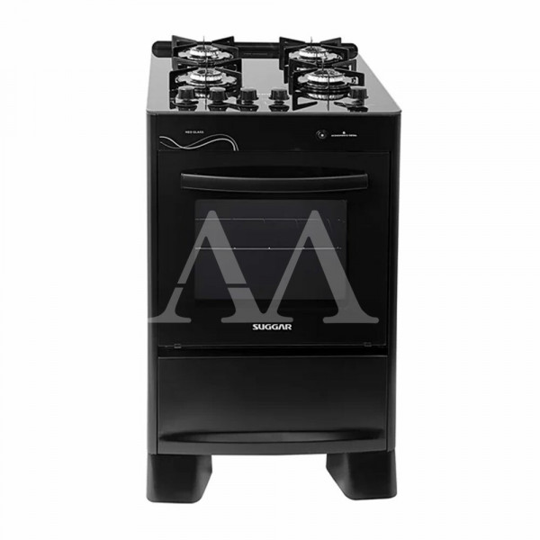 FOGAO 4B SUGGAR PISO NEO GLASS MESA VIDRO PRETO FOGAO 4B SUGGAR PISO NEO GLASS MESA VIDRO PRETO