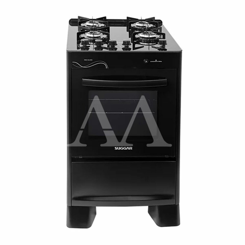 FOGAO 4B SUGGAR PISO NEO GLASS MESA VIDRO PRETO FOGAO 4B SUGGAR PISO NEO GLASS MESA VIDRO PRETO
