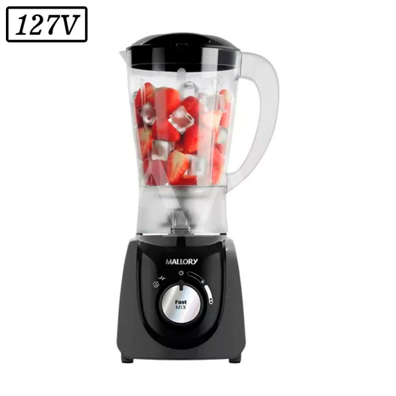 LIQUIDIFICADOR MALLORY FAST MIX 600W 2 VEL 127V PRETO LIQUIDIFICADOR MALLORY FAST MIX 600W 2 VEL 127V PRETO