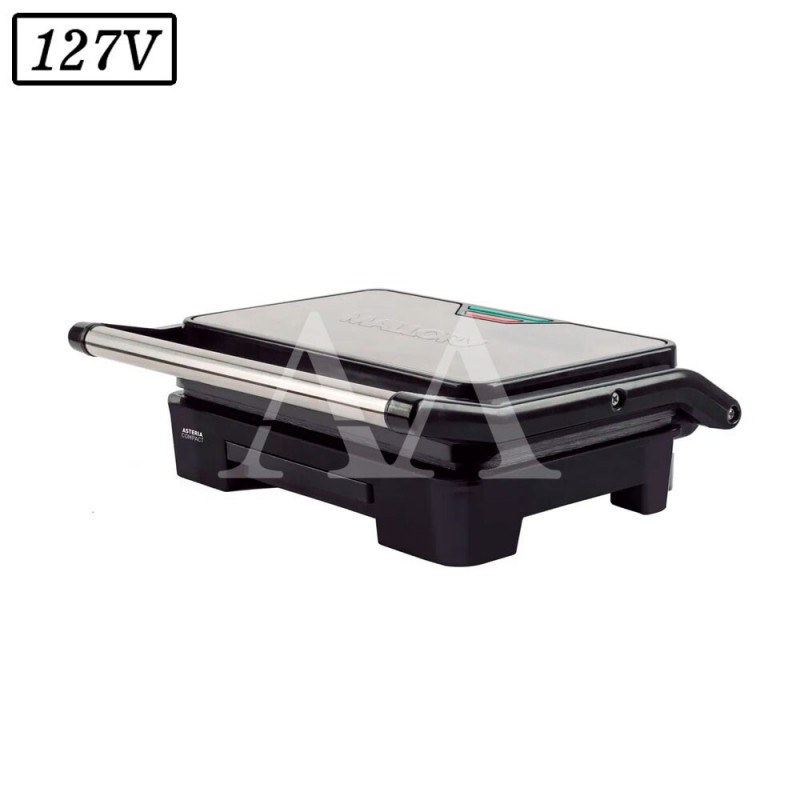 SANDUICHEIRA GRILL MALLORY ASTERIA COMPACT 900W 127V INOX/PRETA SANDUICHEIRA GRILL MALLORY ASTERIA COMPACT 900W 127V INOX/PRETA