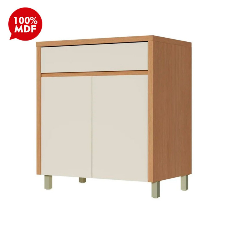 BALCAO NESHER 2P 1G CONDESSA 80CM CARVALHO/GREIGE 500970 BALCAO NESHER 2P 1G CONDESSA 80CM CARVALHO/GREIGE 500970