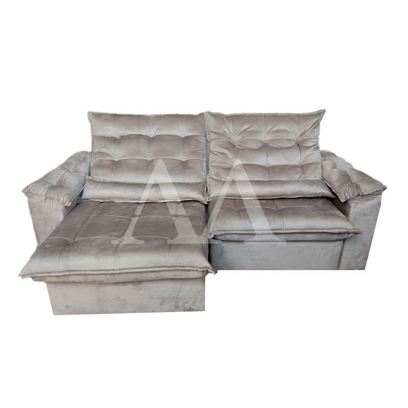 ESTOFADO BOMFLEX GRECIA RETRATIL AREIA VELUDO