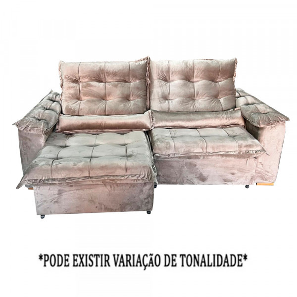 ESTOFADO BOMFLEX GRECIA RETRATIL BEGE VELUDO ASTECA 04