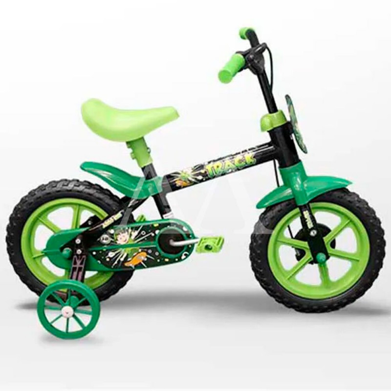BICICLETA TK3 TRACK ARCO IRIS ARO 12 INFANTIL S/MARCHA PRETO/VERDE
