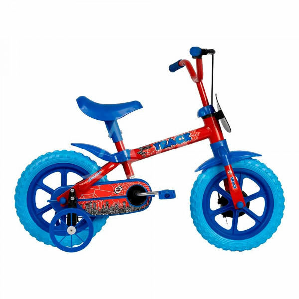 BICICLETA TK3 TRACK ARCO IRIS ARO 12 INFANTIL S/MARCHA VERMELHO/AZUL