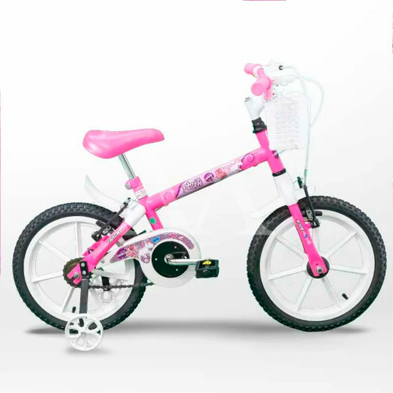 BICICLETA TK3 TRACK PINKY ARO 16 INFANTIL S/MARCHA ROSA/BRANCO