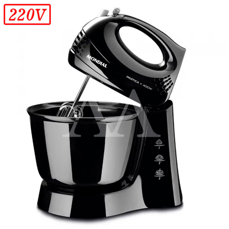 BATEDEIRA MONDIAL B44B 1 TIGELA 3 VEL 400W 220V PRETO BATEDEIRA MONDIAL B44B 1 TIGELA 3 VEL 400W 220V PRETO