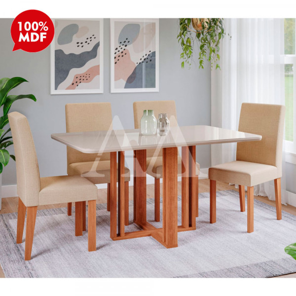 CJ MESA 4C CIMOL FLORA C/VIDRO RETANGULAR 130X80 MAIA CINAMOMO/OFF WHITE/GENGIBRE CJ MESA 4C CIMOL FLORA C/VIDRO RETANGULAR 130X80 MAIA CINAMOMO/OFF WHITE/GENGIBRE