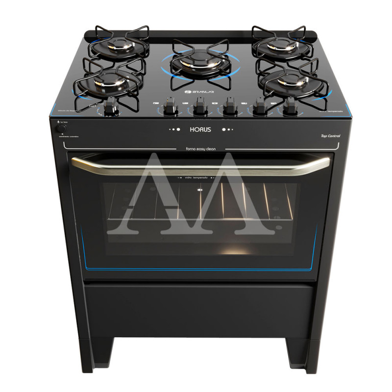 FOGAO 5B BRASLAR PISO HORUS TOP CONTROL AUTOMATICO BLACK