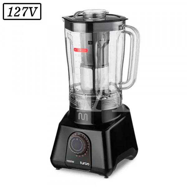 LIQUIDIFICADOR MULTILASER TURBO LQ1101 1100W 12 VEL 127V PRETO