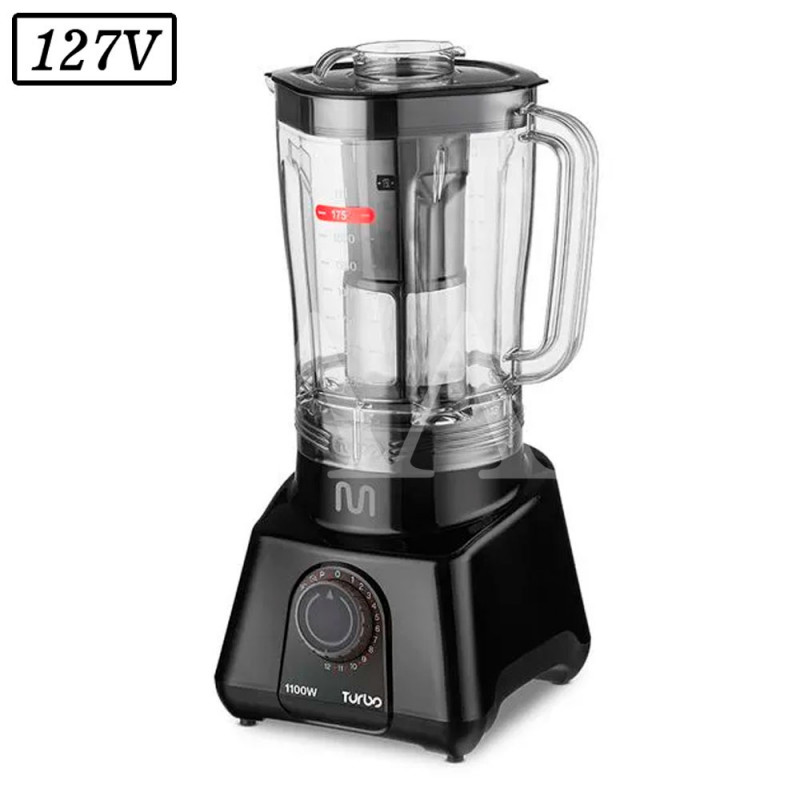 LIQUIDIFICADOR MULTILASER TURBO LQ1101 1100W 12 VEL 127V PRETO LIQUIDIFICADOR MULTILASER TURBO LQ1101 1100W 12 VEL 127V PRETO