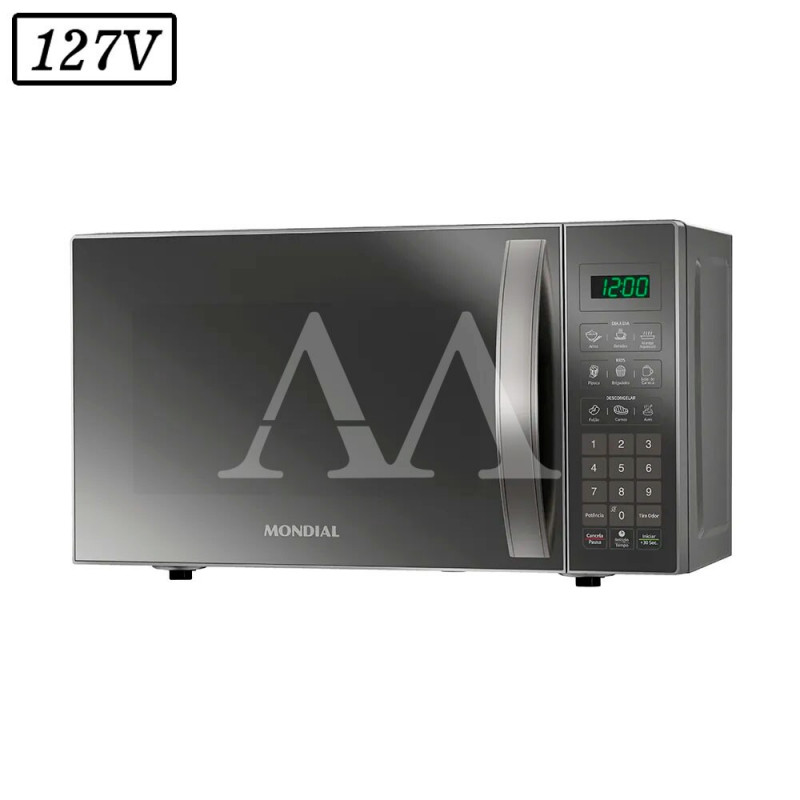 FORNO MICROONDAS MONDIAL MO0121E 21L 127V PRATA COBRE ESPELHADO